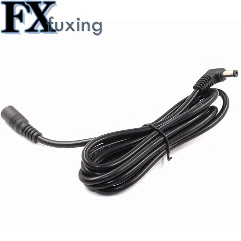 Dc 1 m 5 strømstik kabel 5.5*2.1mm han 90 grader ret vinkel  to 5.5 x 2.1mm hun adapter forlængerledning til cctv kamera