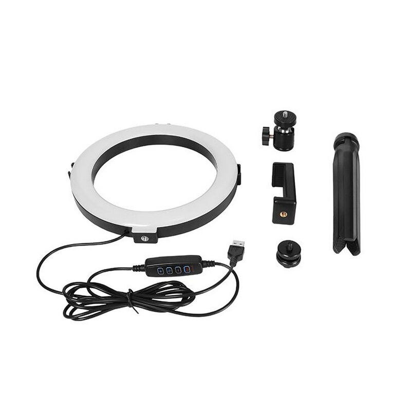 Led ring lys video studie foto selfie fyld lys m/skrivebord stativ stand & telefon montering f/portræt produkt kamera live casting