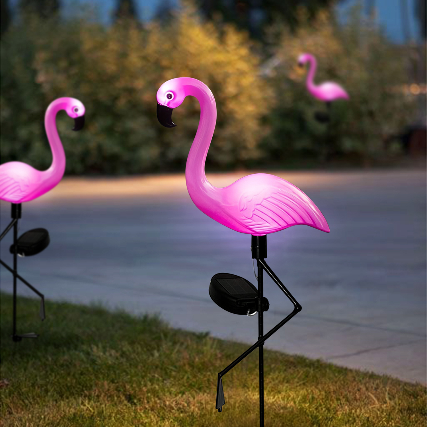 Luces solares de jardín con flamencos, luces decorativas impermeables y a prueba de viento, decoración festiva para fiestas, luces de ambiente, 1 ud./3 uds.