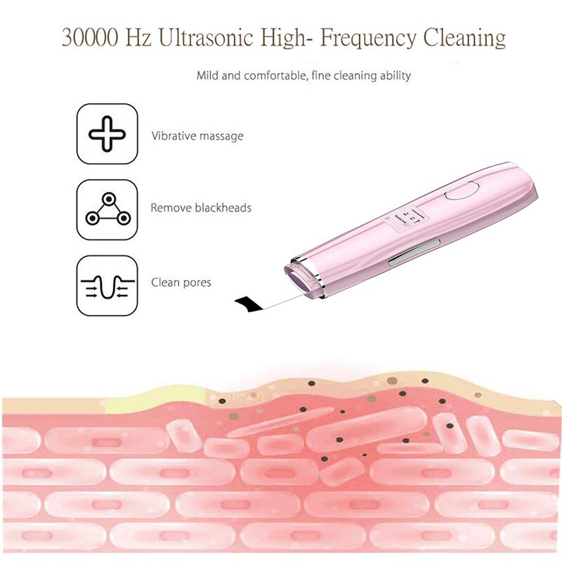 Ultralyd hudscrubber eksfoliering ansikt hud peeling cleaner ems lifting stramming blackhead remover porer dyprensende verktøy