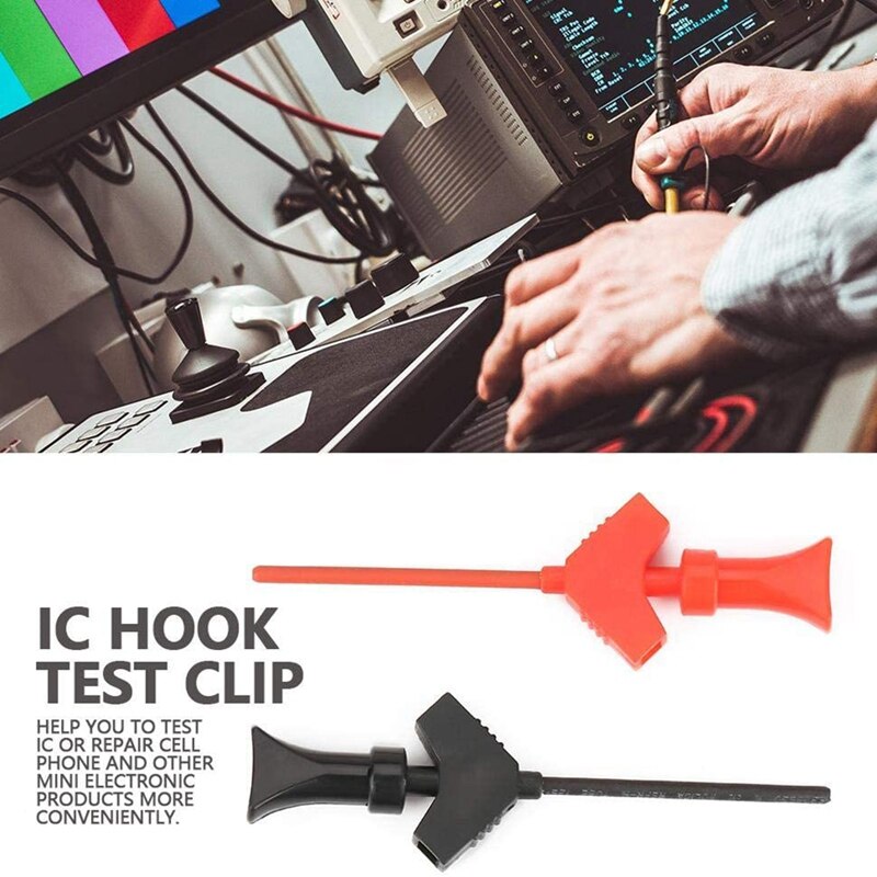10Pcs Mini SMD IC Test Hook Clip Jumper Test Probe Logic Analyzer Grabber Connect Dupont Test Lead Accessories