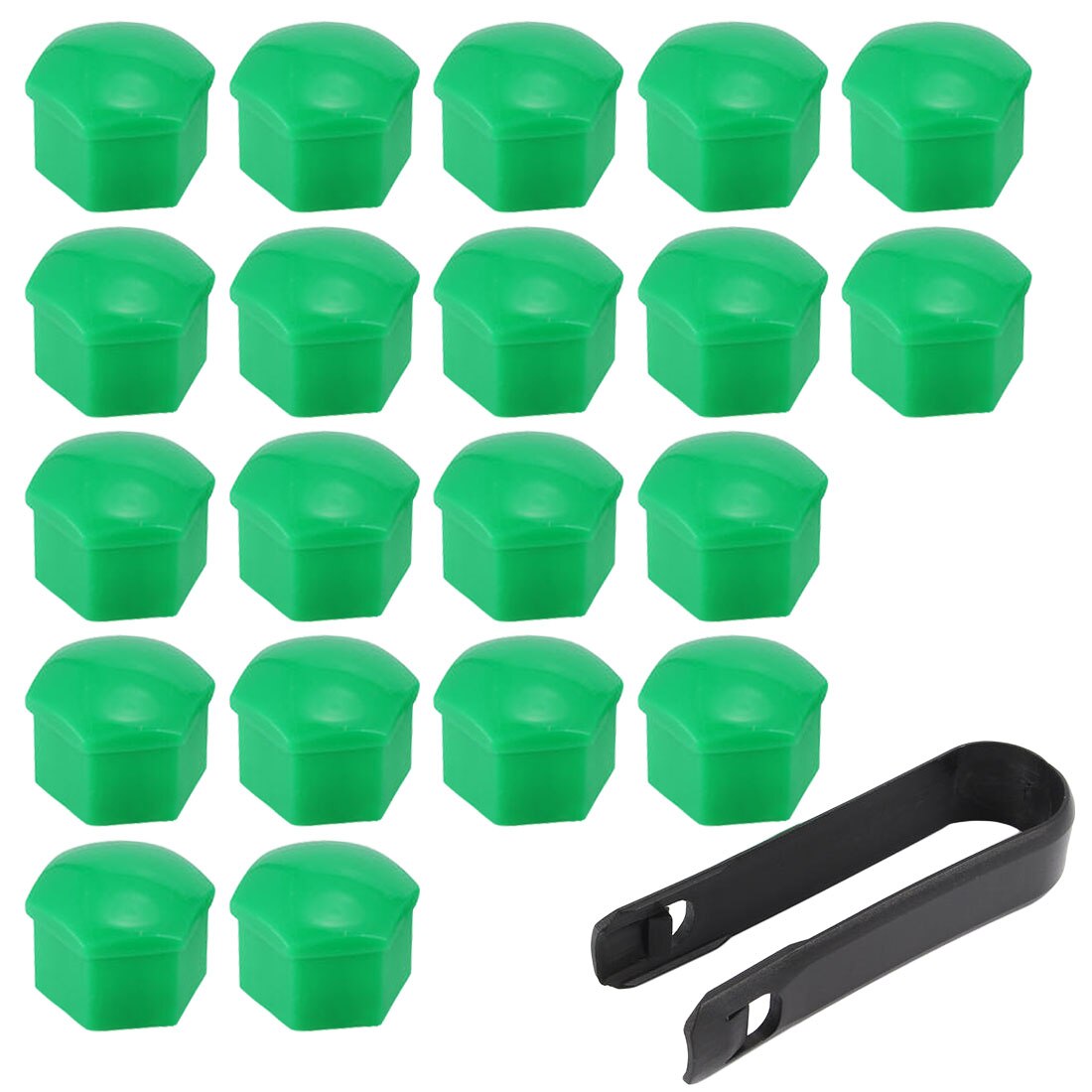 Silikone bil bolt hætter 20 stk/pose 17mm 19mm 21mm bil bolt caps hjulmøtrikker silikone covers praktisk nav skruelåg beskytter: Grøn