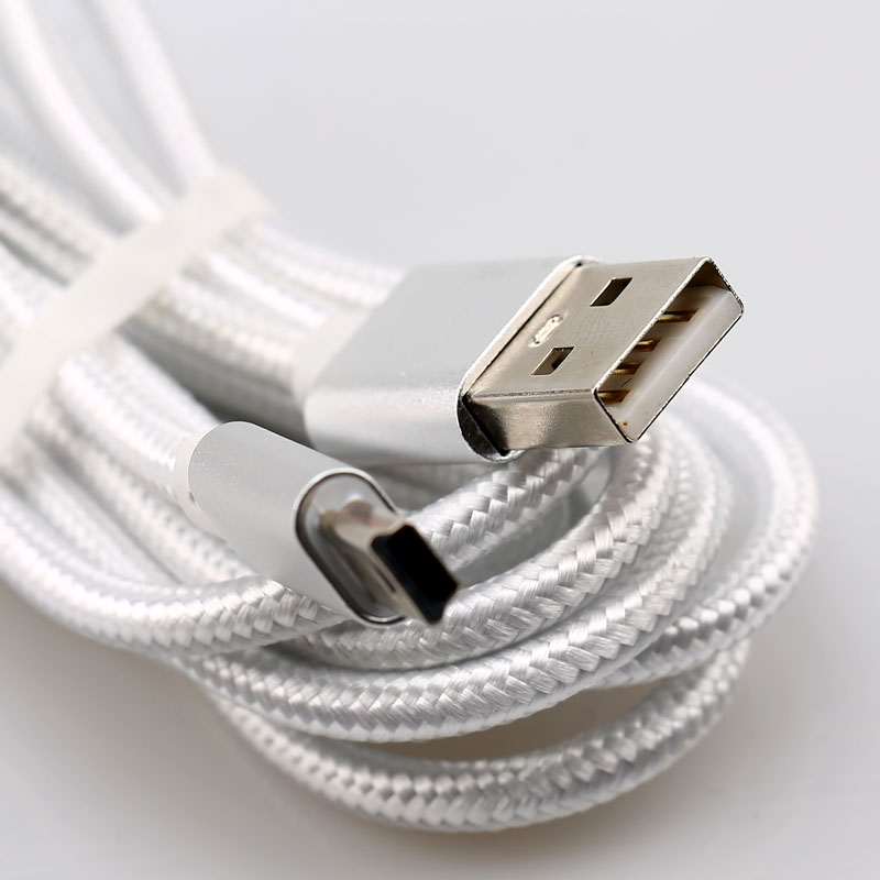 Mini USB Data Cable Flat Camera Navigation Mobile USB Hard Line: Silver / 1.5m