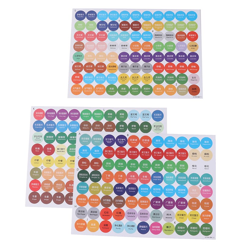 264 stk/sæt farverige papir klistermærker etiketter til glas æteriske olie flasker låg låg etiketter
