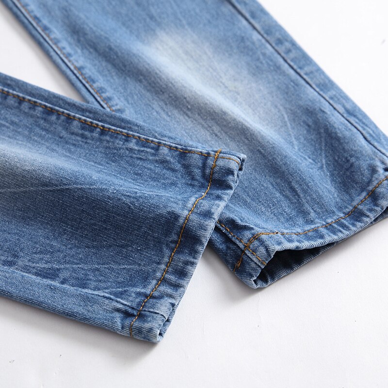 Bukser homme merke revet hull denim jeans menn klassiske menn jeans blå 29-42 rette jeans herre