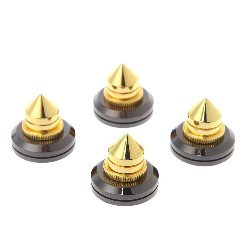 4 Pcs Isolation Spikes Feet With Turntable Pad For Speaker Subwoofer Amplifier XXUC