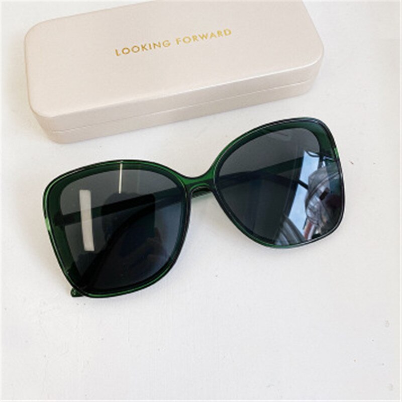 Yooske oversized ronde cat eye zonnebril dames heren vintage heldere gradiënt zonnebril retro brillen  uv400: Groente