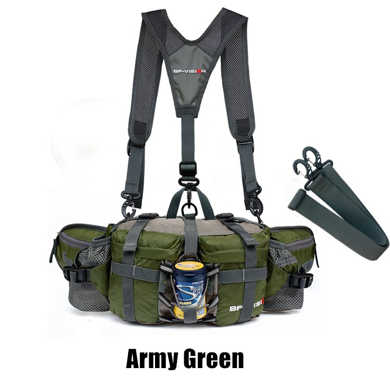 Marsupio sportivo da esterno uomo donna campeggio escursionismo borsa a tracolla da viaggio zaino impermeabile marsupio da pesca: esercito verde