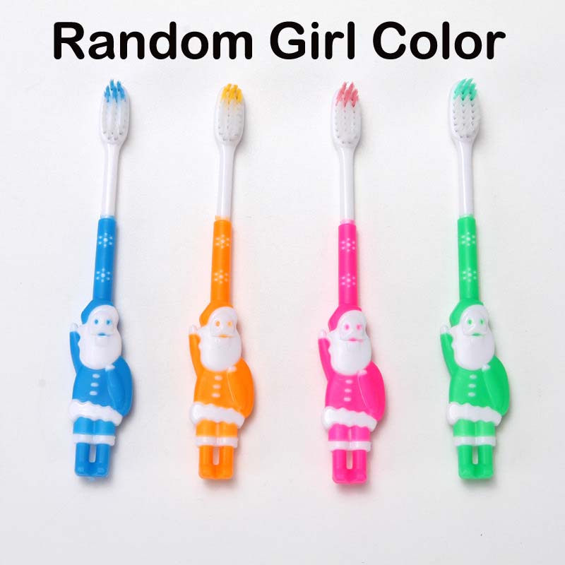 2Pcs/Lot Kids Baby Toothbrush Teether Training Children's Tooth Brush Soft Bristle Mouth Clean Teeth Cleaning Panda Toothbrush: 2Pc Christmas Girl