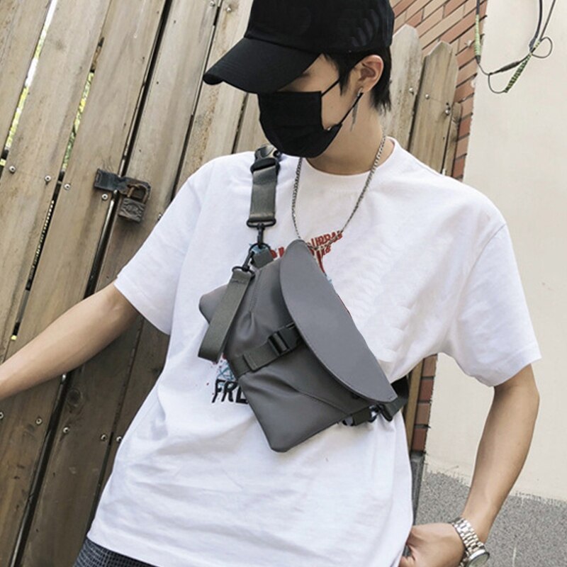 Heren messenger bag casual functie rits tas tide cool waterdichte effen kleur borsttas vrije tijd koppel schouder messenger bag