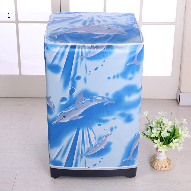 Nyttige vaskemaskine dække blomsterprint opbevaringspose holdbar støvbeskytter farverig spare plads arrangør støvdæksel: 1