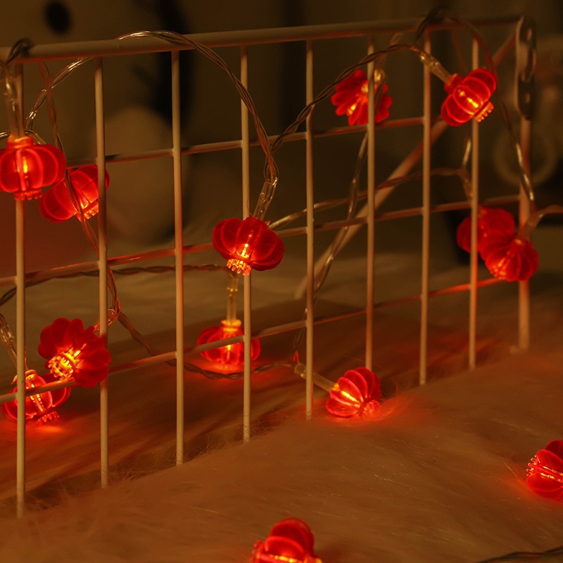 Led Verlichting Feestelijke Decoratieve Kleine Lantaarn Chinese Rode Lantaarn String Lamp