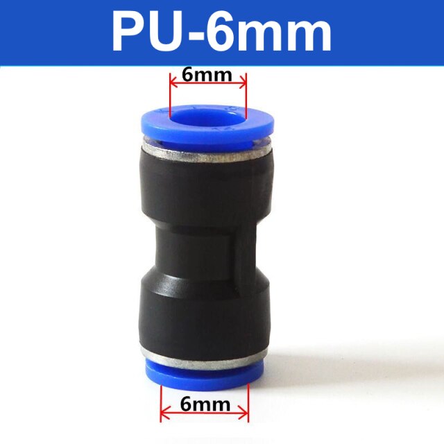 Pneumatic Fittings Plastic Tube Connector PU 4mm 6mm 8mm 10mm 12mm 14mm 16mmAir /Water Hose Push In Straight Gas Quick Connector: 6mm / 10PCS