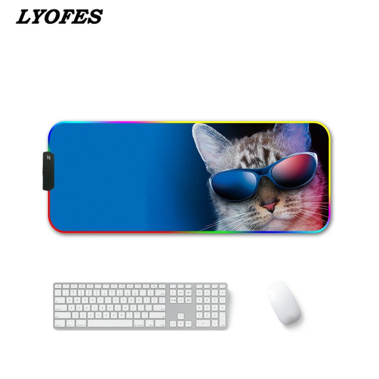 RGB Gaming Mouse Pad Large XXL Rubber Mat RGB Colorful LED Lighting Gaming Mouse Pad for PC Computer: 400x900x3mm 15