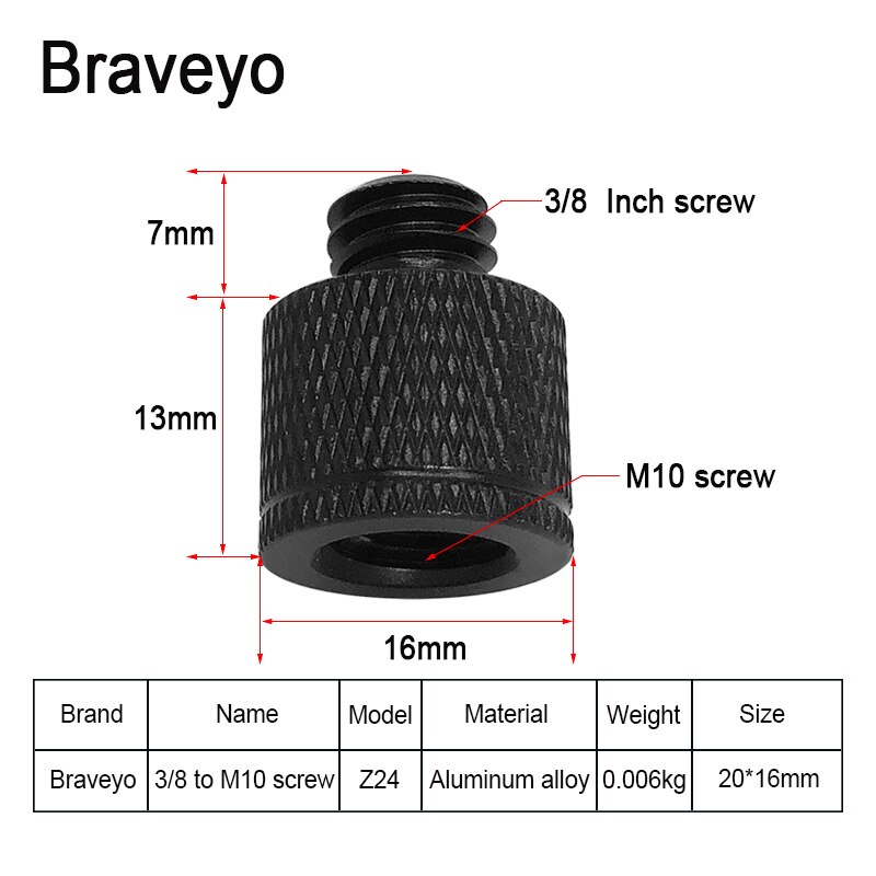Camera Adapter Screw 3/8 to M6 M8 M10 M12 Inch Photography Screw Tripod Ballhead Mount Accessories For Dslr Live Flash Bracket: Blue