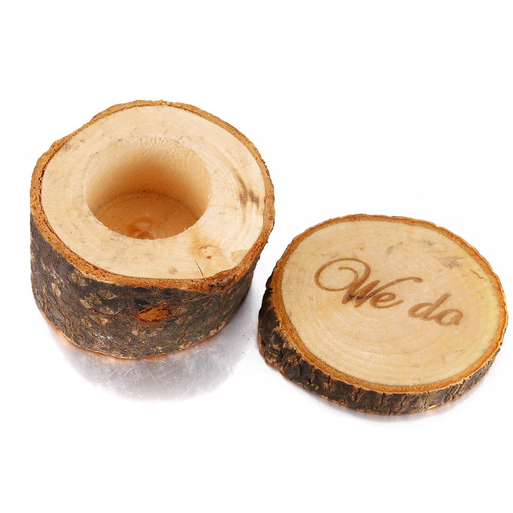 TPFOCUS Wooden Ring Box Country Style Wedding Ring Box WE DO Pattern Rustic Ring Box for Wedding Ceremony
