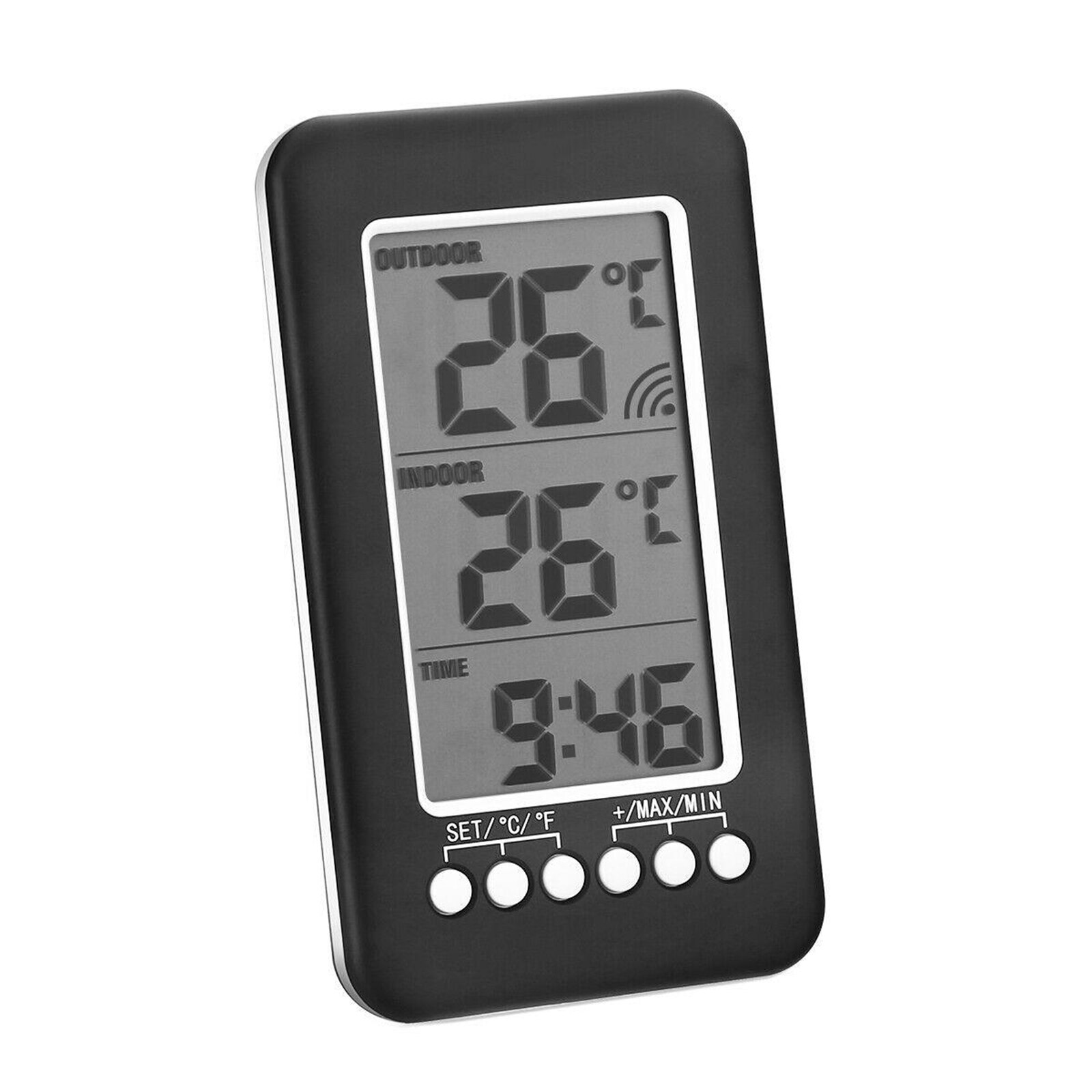 Draadloze Smart Indoor Thermometer Digitale Weerstation Wekker 12H/24H Display