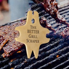 Goldene Silber mit Buchstaben Edelstahl Grill Schaber Tragbare BBQ Zubehör Reinigung Klinge Grill Reinigung Werkzeug