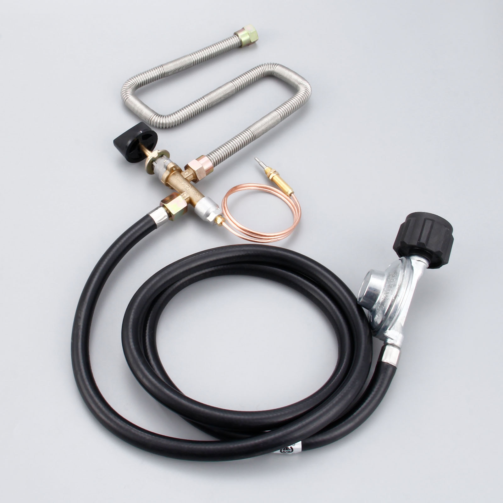 Propane Fire Pit Control Valve System Kit Fireplace Parts Gas Regulator Valve With Hose 600mm Universal M8 Thermocouple