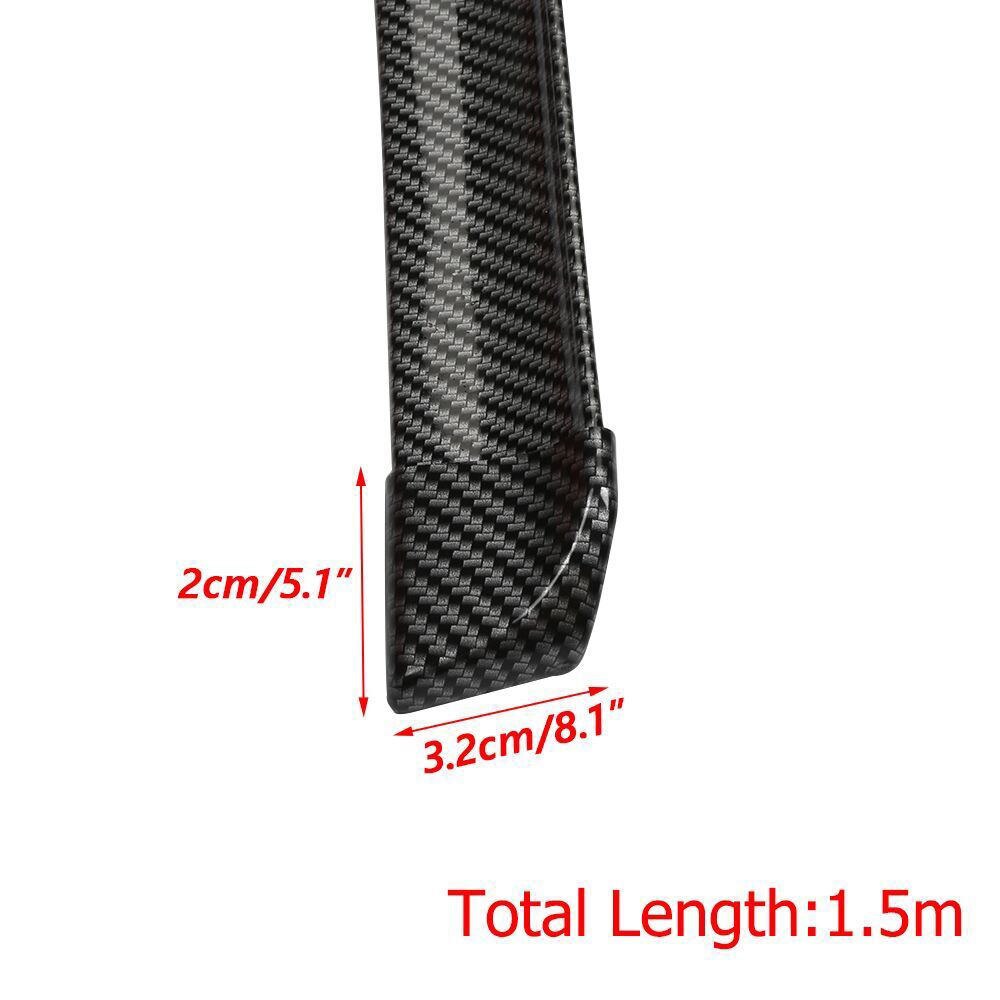 Universal 4.9ft 3D Carbon Fiber Car Rear Wing Lip Spoiler Tail Trunk Roof Trim Luxury Kit Automotive Carbon Fiber Tail