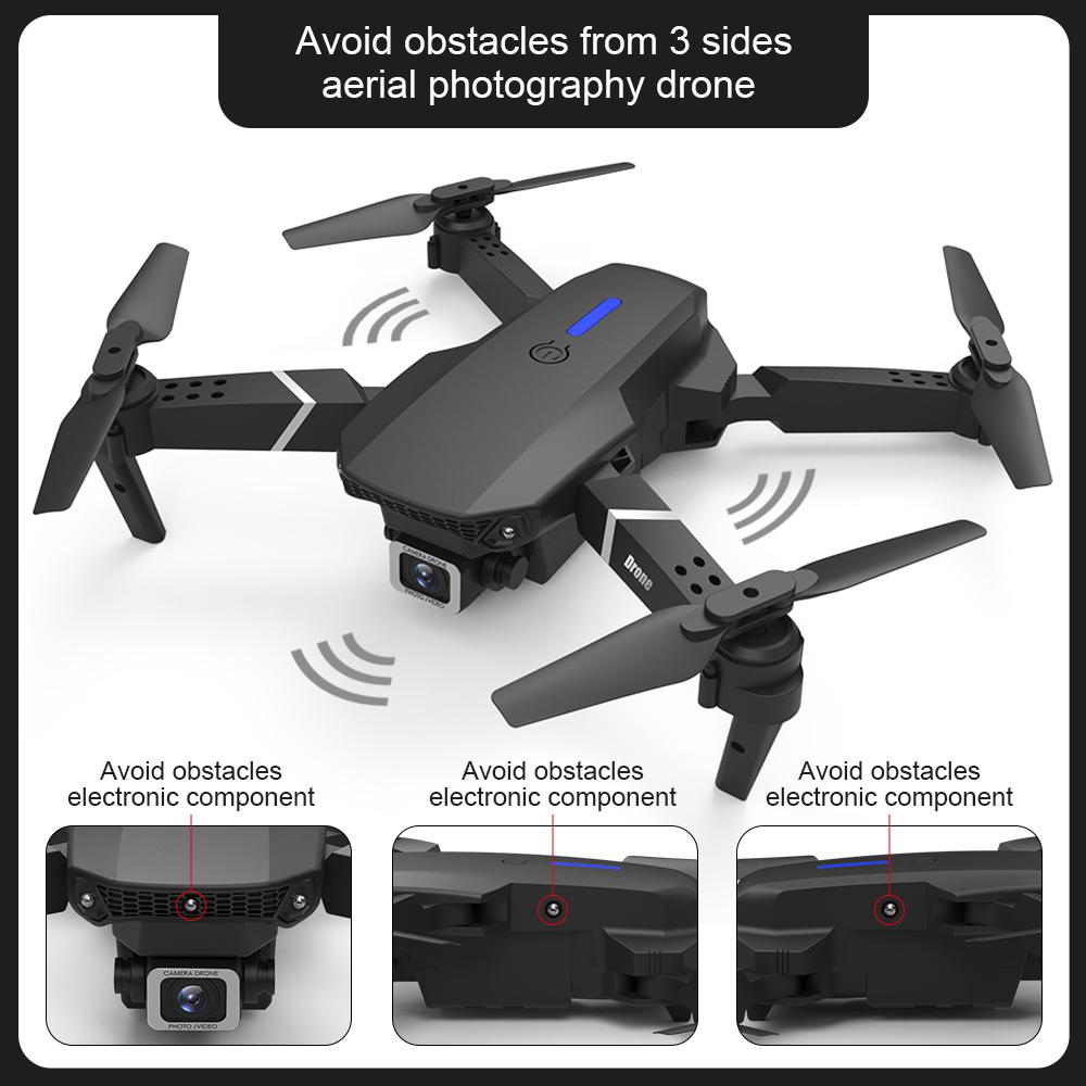 RCtown LS-E525 PRO Mini Drone Three Side Obstacle Avoidance Height Hold Mode Foldable HD RC Quadcopter Toy