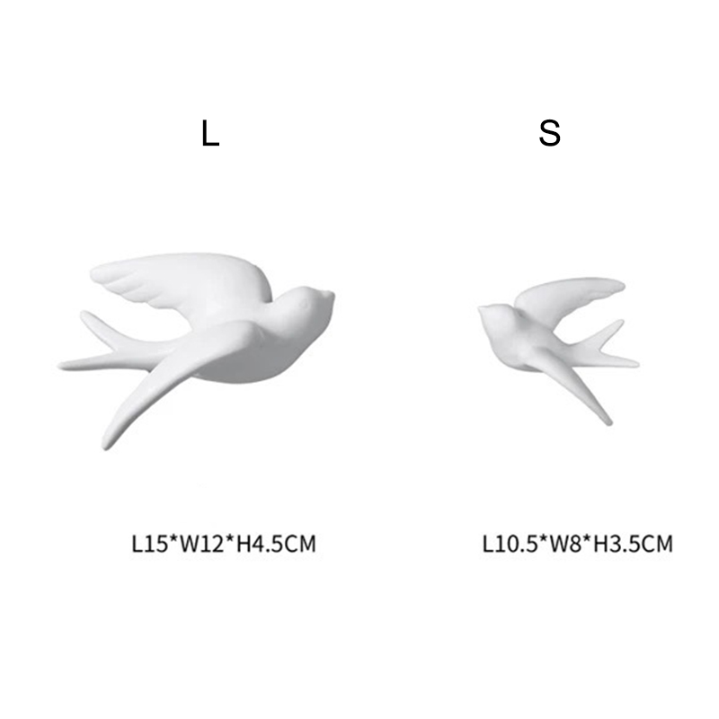 1pc 3d keramiska fåglar väggmålningar väggdekorationer hantverk hem ornament  d6