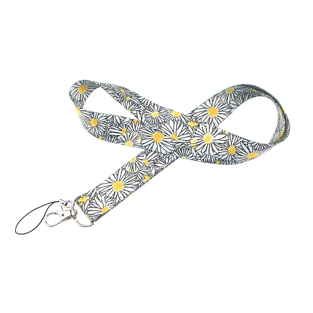 Ransitute R1199 Daisy Bloem Schilderij Kunst Sleutelhanger Lanyard Neck Strap Voor Telefoon Keys Id Card Lanyards