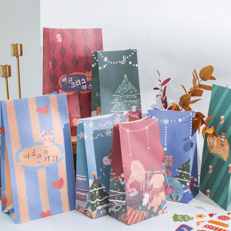 4pcs/pack 27cm bag paper bag kraft paper letter storage bag birthday wedding party packaging bag
