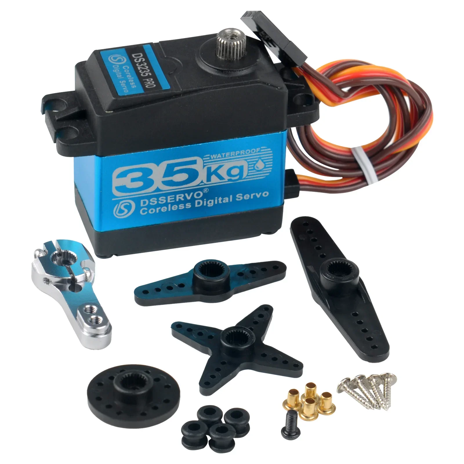 Servo Digital DS3235 PRO de 35kg, motor sin núcleo de 180/270 grados con servos de brazo Servo de 25T para Robot:  Opción1
