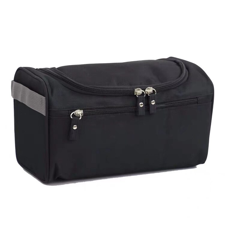 Bolsa de lavado con gancho para hombre y mujer, bolsa de lavado portátil para exteriores, bolsa de viaje, bolsa de cosméticos: black