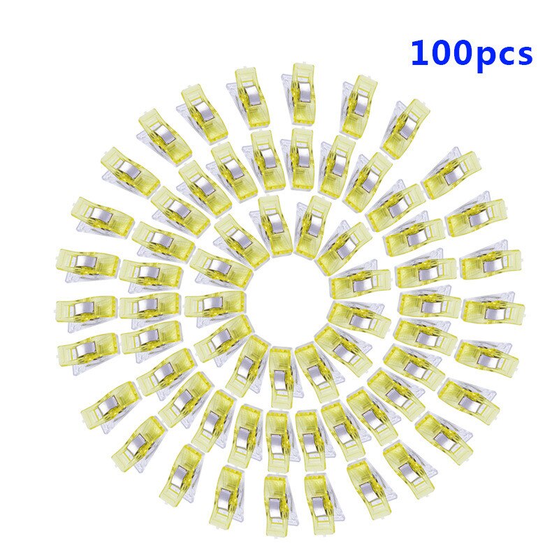 Clips en plastique multicolores pour vêtements, 33mm, 100 pièces, pour Quilting, crochet, tricot, outils, accessoires, bricolage: Q