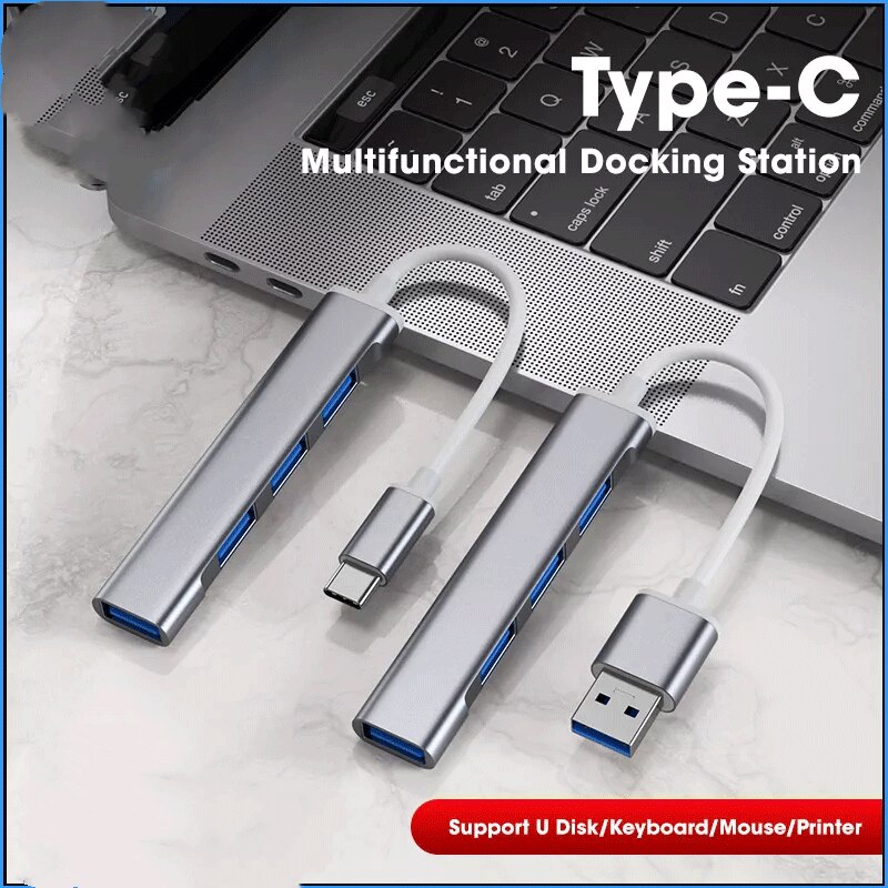 Prywatny Model Mini Hub stacja dokująca aluminium USB 3.0 rozgałęźnik Hub jeden do czterech akcesoriów stacji dokującej Typec