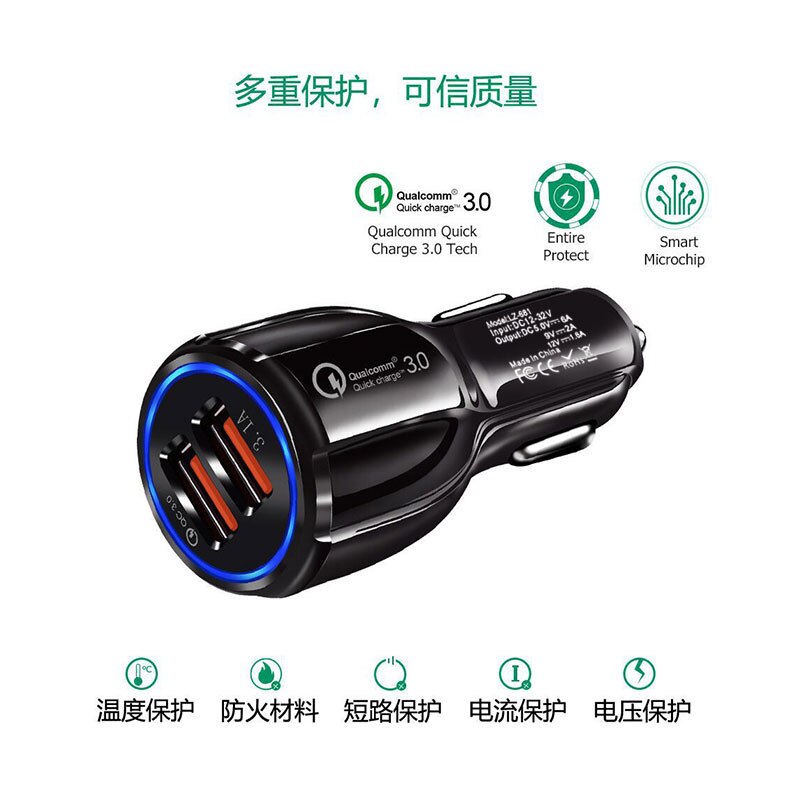 Gzsp 18W 3.1A Autolader Quick Charge 3.0 Universele Dual Usb Snel Opladen Qc Voor Iphone Samsung Xiaomi Mobiele telefoon In Auto