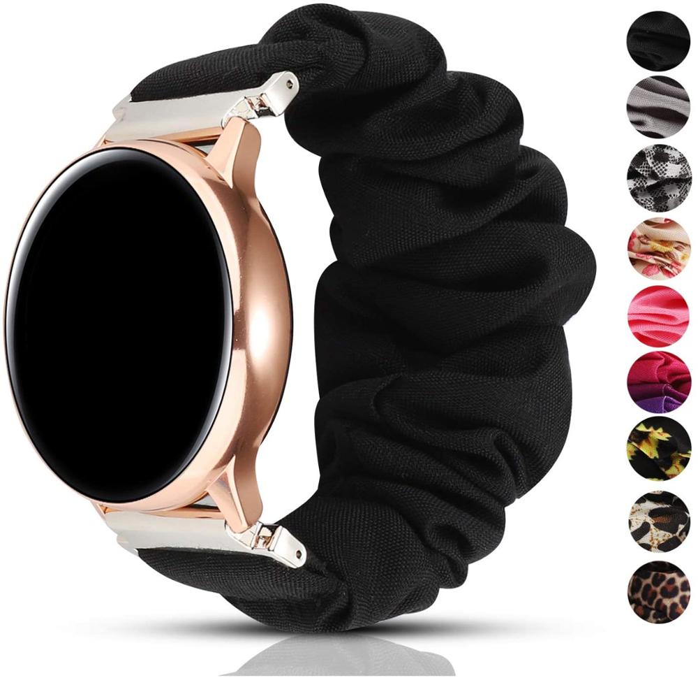 20 22mm scrunchies elastisk klokkerem for samsung galaxy watch 46mm 42mm aktive 2 huawei klokke  gt2 reimer  s3 amazfit bip