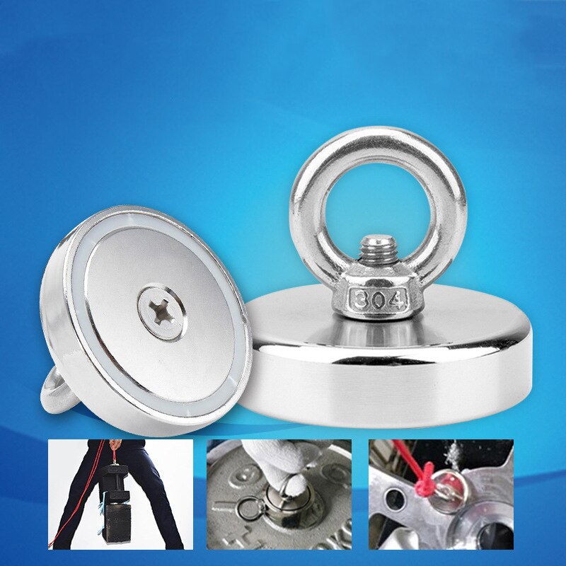1PCs Super Strong Magnet Fishing Powerful Magnetic Search Magnet Aimant Puissant Neodymium Magnets Salvage Fishing Hook Magnets