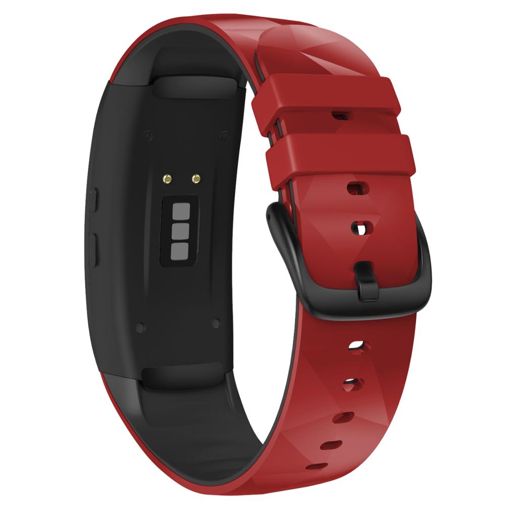 Yhteensopiva samsung gear fit 2 pro kellon ranneke / sovi 2 ranneke korvaava silikoni-älykellon rannekkeet samsung gear fit 2 pro: Punamusta / Suurikokoinen