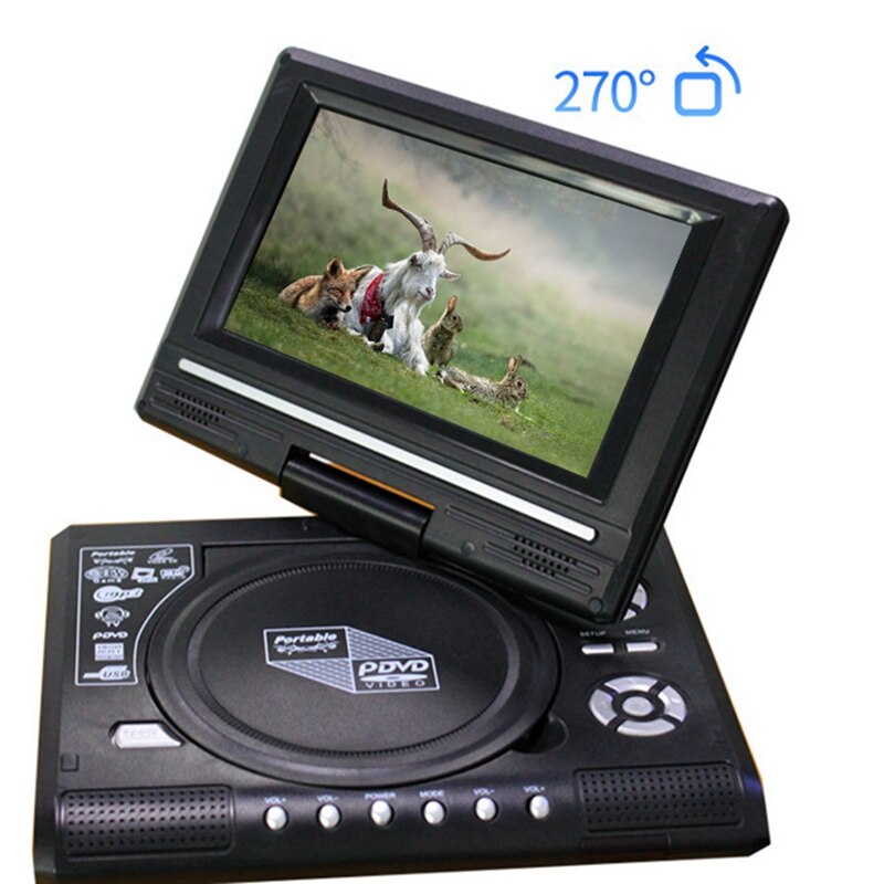 7.8 tommers tv hjemme bil dvd-spiller bærbar hd vcd cd  mp3 hd dvd-spiller usb sd-kort rca bærbar kabelspill 16:9 rotere lcd sn