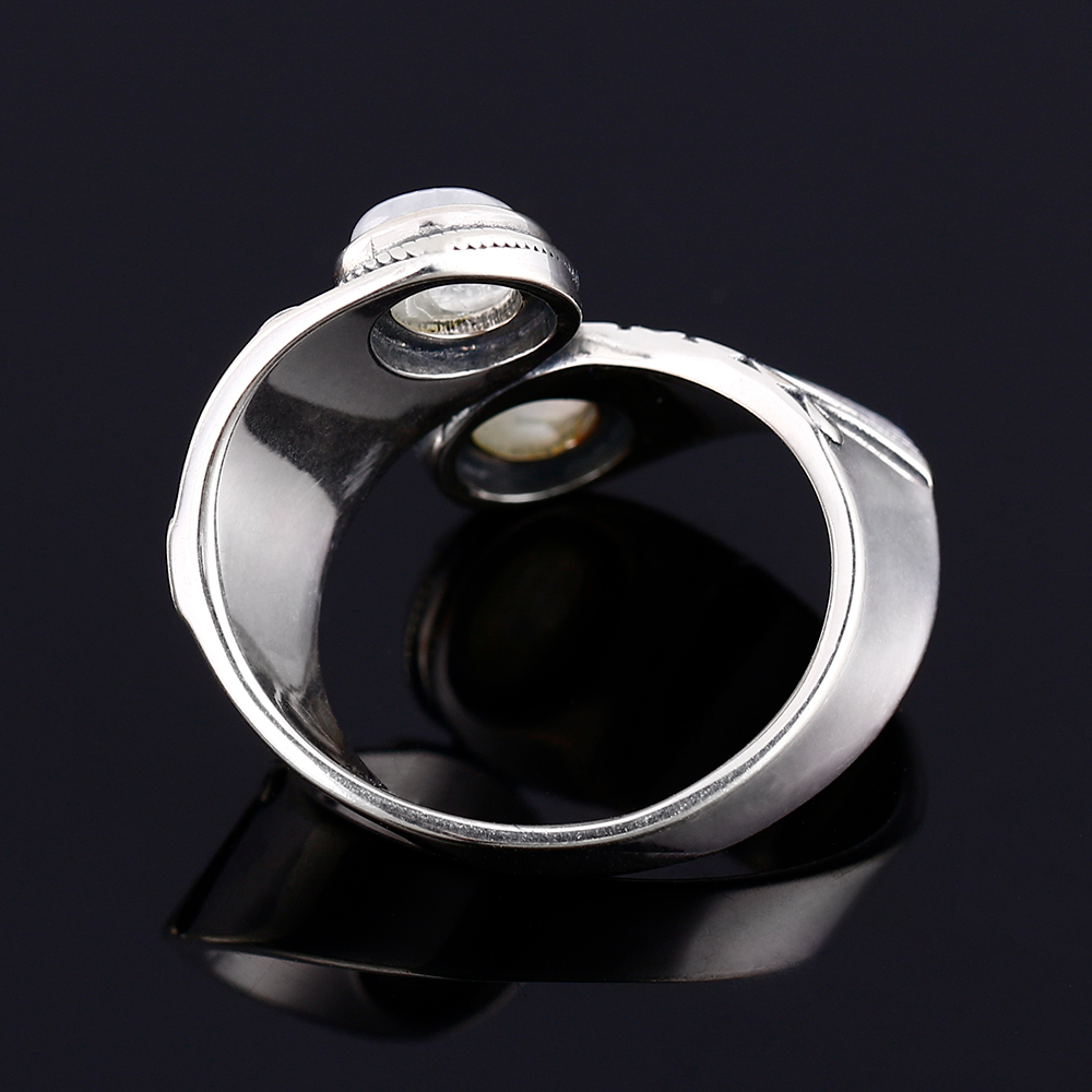 925 sterling silver natural moonstone rings for men and women, creative elegant jewelry, party birthday accessories