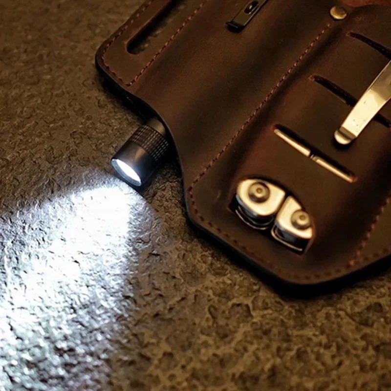 Leather Sheath for Leatherman Multitool Sheath EDC Pocket Organizer with Key Holder for Belt and Flashlight Camping Outdoor Tool