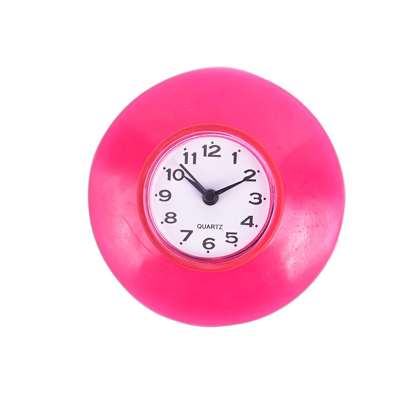 1Pcs Badkamer Keuken Waterdichte Sucker Klok Douche Booth Krachtige Gehandeld Home Sucker Klok: Rood
