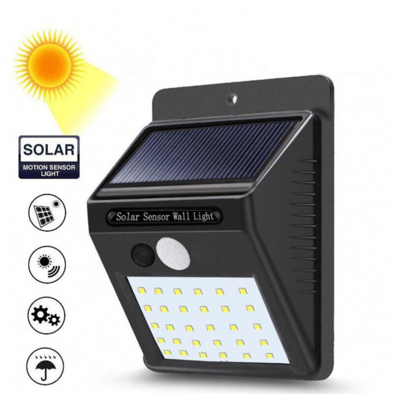 20/100/144 ledet solenergi ledet lys utendørs lampe pir bevegelsessensor vegglamper sconce vanntett solcelledrevet til hage gatelampe