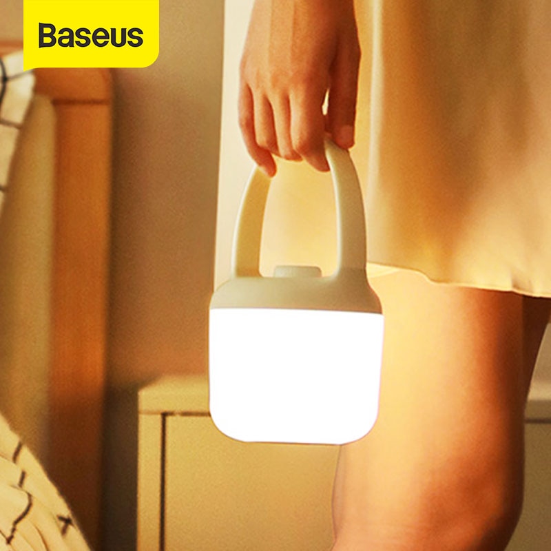 Baseus Touch Dimbare Led Nachtlampje Draagbare 3000-5000K Tafellamp Handvat Oplaadbare Led Licht Voor Thuis Buiten nachtkastje