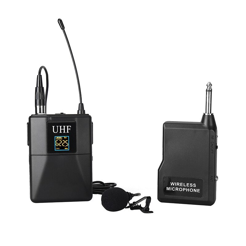Uhf-microfoon uhf-reversmicrofoon draadloze interviewmicrofoon met bodypack-zender voor computerluidsprekermixer: Default Title