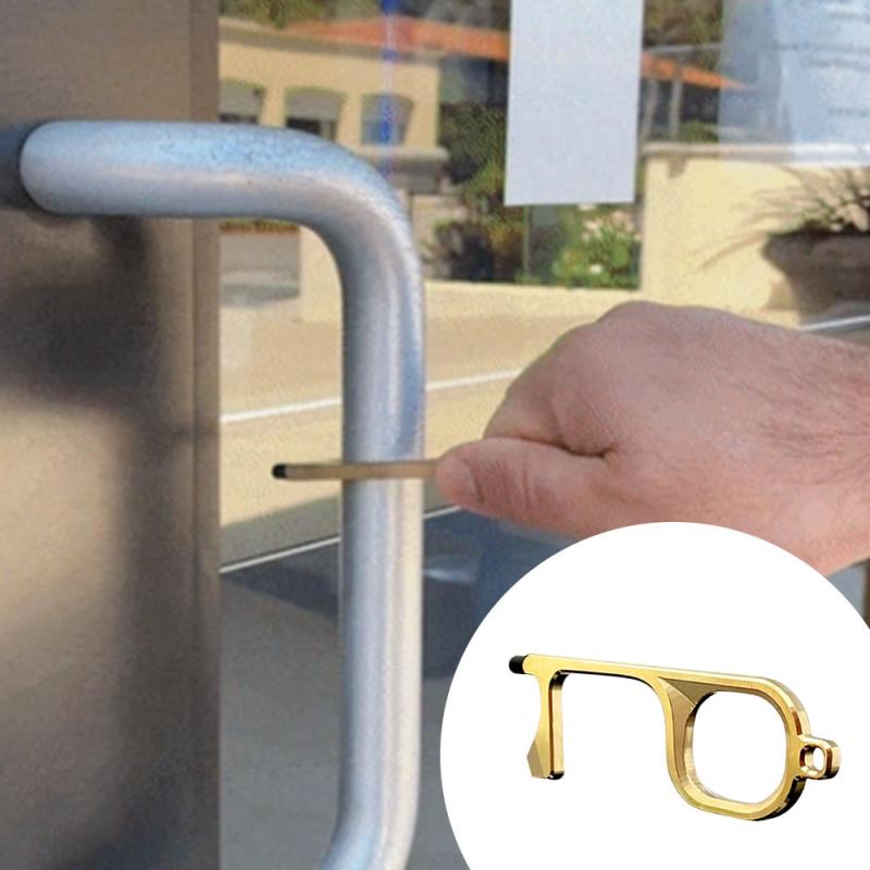 2/1PC No Touch Key Door Opener Key Chain Anti-Contact Door Opener Key Door Opener Contactless Hand Hygiene Hook Handle