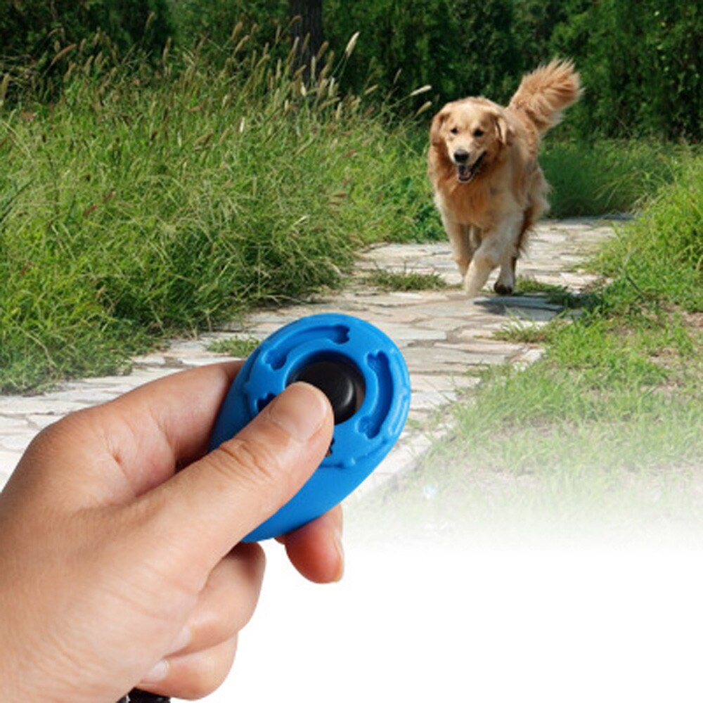 1 Pcs Pet Cat Dog Training Clicker Plastic Dogs Click Trainer Aid Too Adjustable Wrist Strap Sound Keychain Dog Repeller #Y5