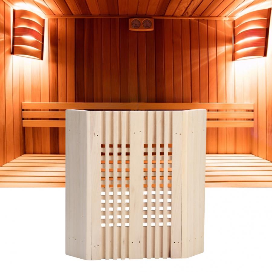 Bastu rum fyrkantigt trä hörn lampskärm ljus täckning bastu tillbehör bastu tillbehör trä hörn lampa skugga ljus täckning