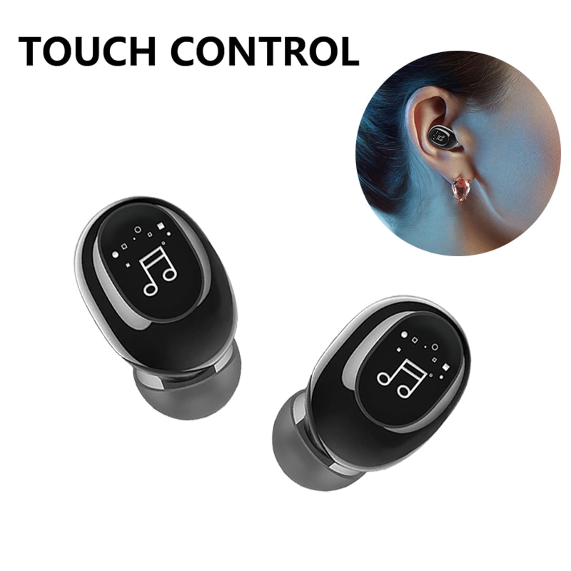 In-Ear Mini Onzichtbare Tuur Draadloze Koptelefoon Bluetooth Hoofdtelefoon Handsfree Stereo Headset Tws Oordopjes Met Microfoon