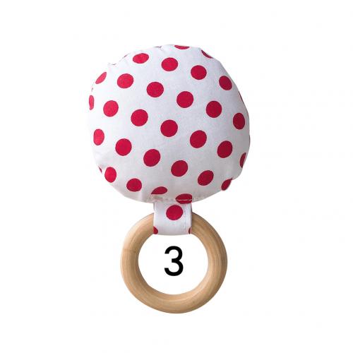 Gestreepte Dot Houten Ring Baby Ronde Bijtring Kinderziektes Speelgoed Veilig Chew Douche