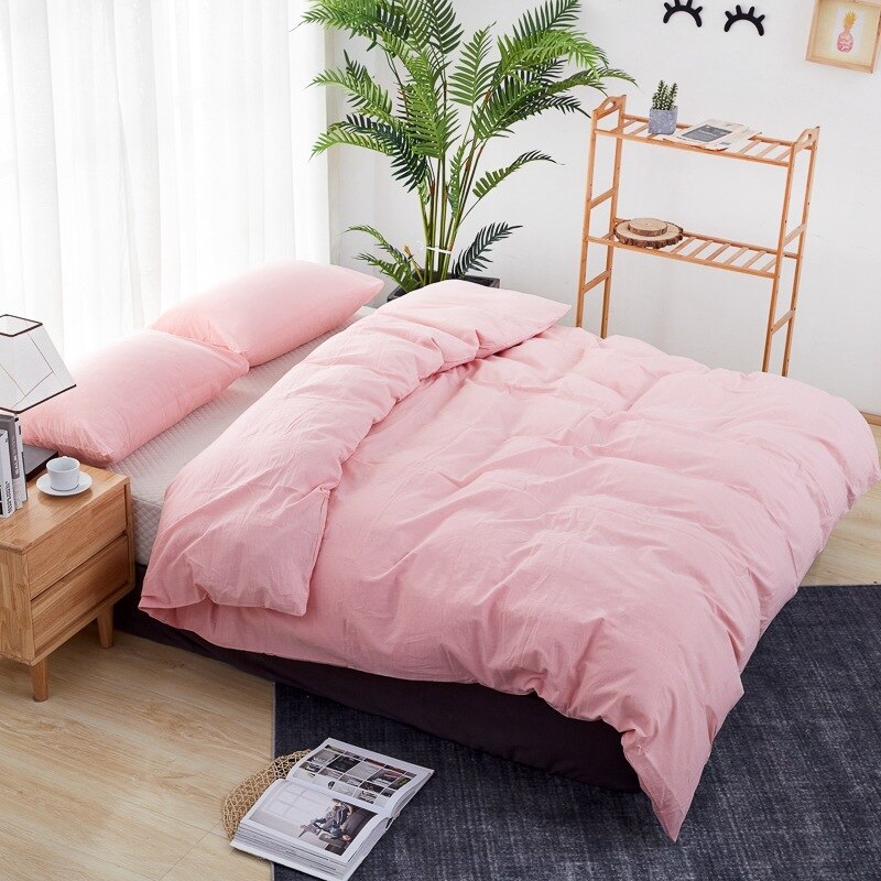 Yaapeet 1pc katoenen effen dekbedovertrek lichtblauw dekbedovertrek ademend warm bedbescherming zonder kussensloop