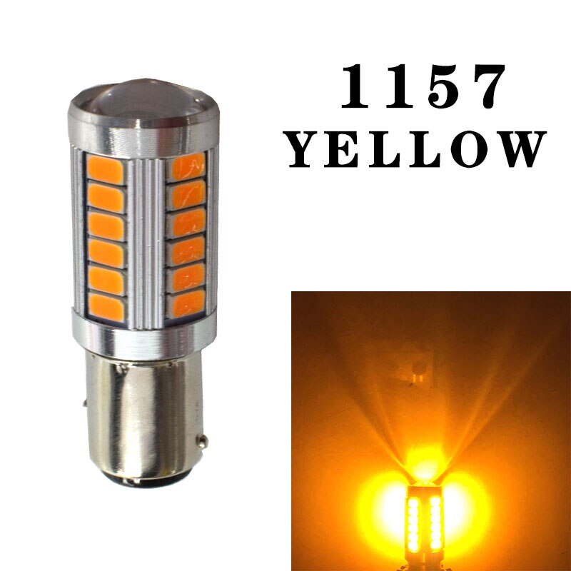 1156 ba15s p21w 1157 p21/5w t20 led automotive tail glödlampa bromsljus bil led backljus varselljus varslar: 1157 gula